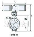 气动薄膜、活塞调节蝶阀外形尺寸图1